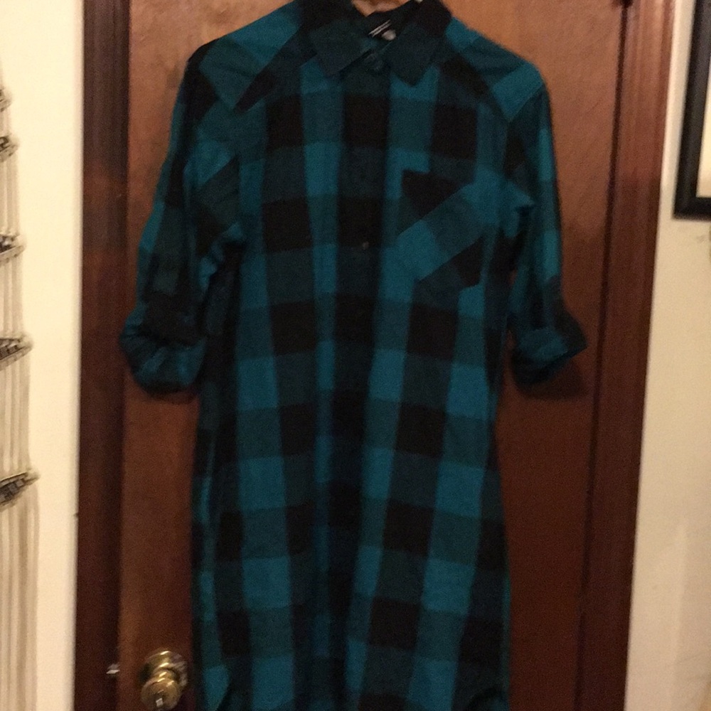 HM blue and black shirt dress sz 4